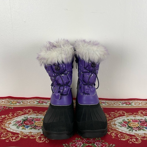 Dream Paris Kids 3 Warm Snow Boots  Waterproof Ksnow Faux Fur Lace Up Closure - Picture 1 of 9